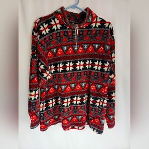 VTG Essential Style microfiber fleece AOP aztec sweater